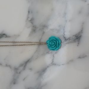 Blue Rose Necklace rose pendant necklace